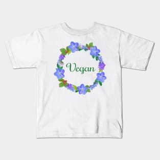 Vegan flower wreath Kids T-Shirt